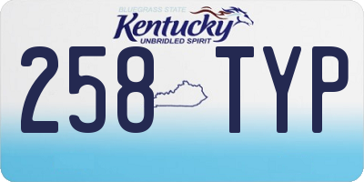 KY license plate 258TYP