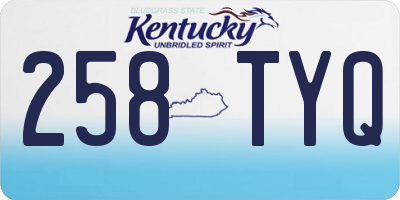 KY license plate 258TYQ