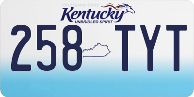 KY license plate 258TYT