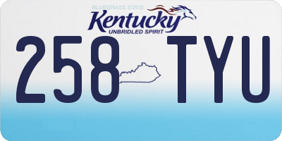 KY license plate 258TYU