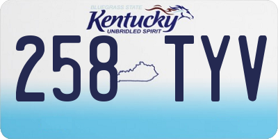 KY license plate 258TYV