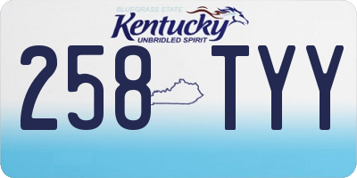 KY license plate 258TYY