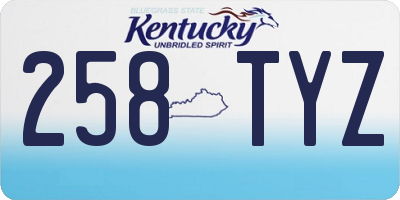 KY license plate 258TYZ