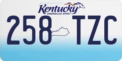 KY license plate 258TZC