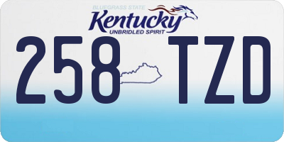 KY license plate 258TZD