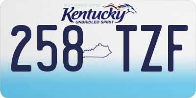 KY license plate 258TZF