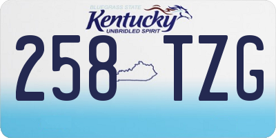 KY license plate 258TZG