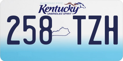 KY license plate 258TZH