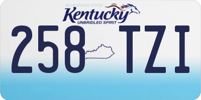 KY license plate 258TZI