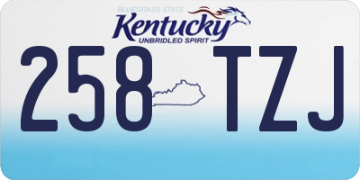 KY license plate 258TZJ