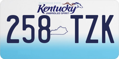 KY license plate 258TZK