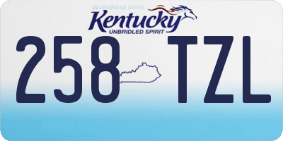 KY license plate 258TZL