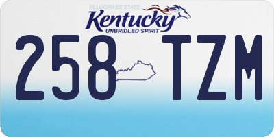 KY license plate 258TZM