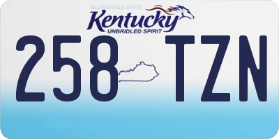 KY license plate 258TZN