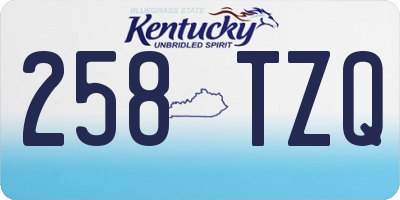 KY license plate 258TZQ