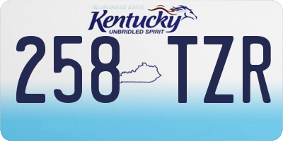 KY license plate 258TZR