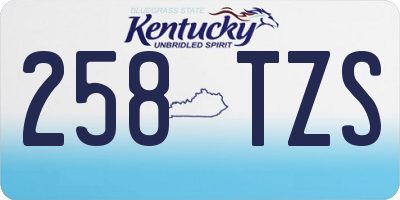 KY license plate 258TZS