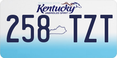 KY license plate 258TZT