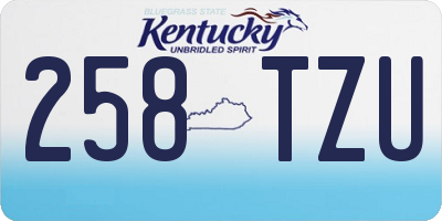 KY license plate 258TZU