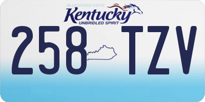 KY license plate 258TZV