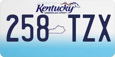 KY license plate 258TZX