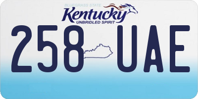 KY license plate 258UAE