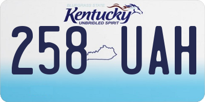KY license plate 258UAH