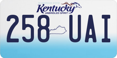 KY license plate 258UAI