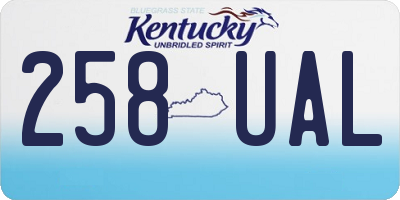 KY license plate 258UAL