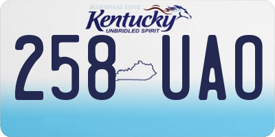 KY license plate 258UAO