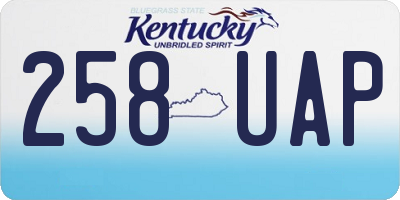 KY license plate 258UAP