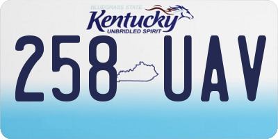 KY license plate 258UAV