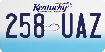 KY license plate 258UAZ