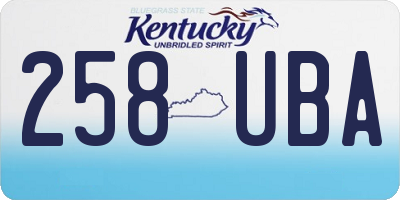 KY license plate 258UBA