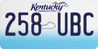 KY license plate 258UBC