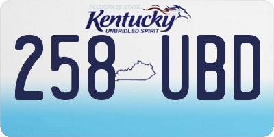 KY license plate 258UBD
