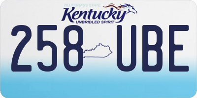 KY license plate 258UBE