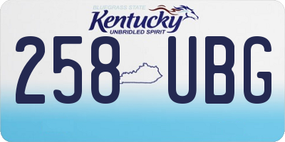KY license plate 258UBG