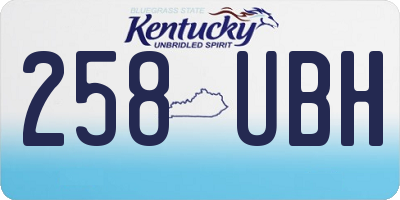 KY license plate 258UBH