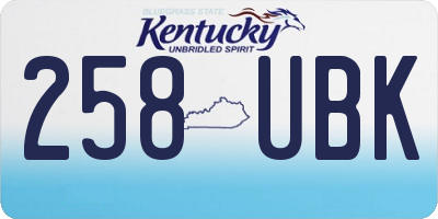 KY license plate 258UBK