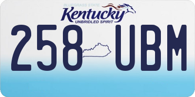KY license plate 258UBM