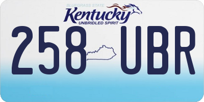 KY license plate 258UBR