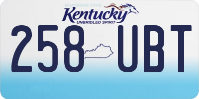 KY license plate 258UBT