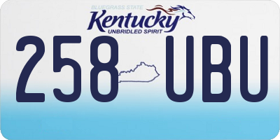 KY license plate 258UBU