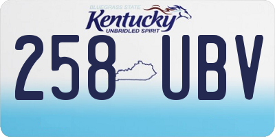 KY license plate 258UBV