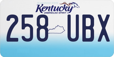 KY license plate 258UBX