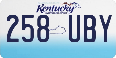 KY license plate 258UBY