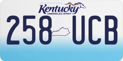 KY license plate 258UCB