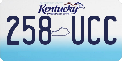 KY license plate 258UCC