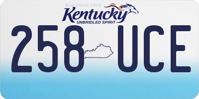 KY license plate 258UCE